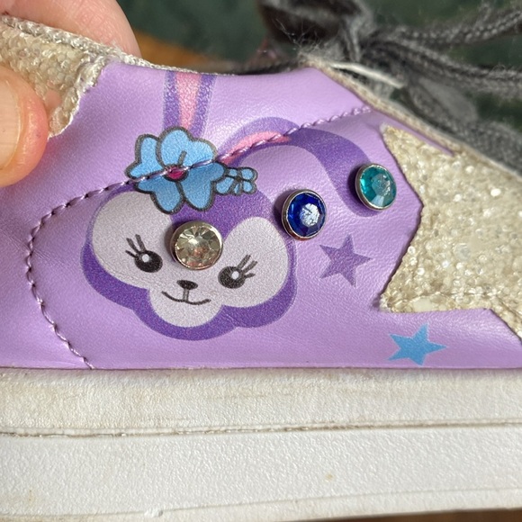 Pink and purple Lola and the Boys glitter Star sneakers, size 11C. Good cond. - Picture 15 of 16